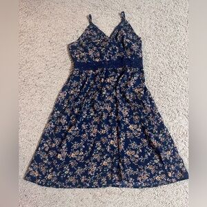 Cupshe Navy Floral Dress